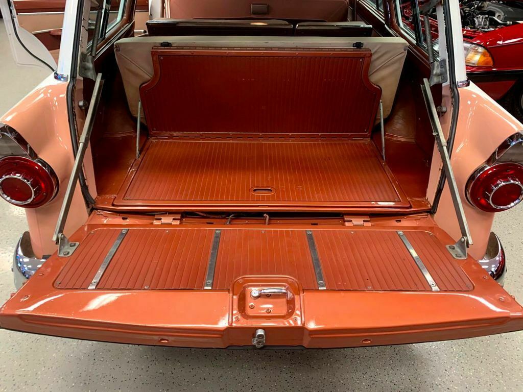 1956 ford country sedan wagon auto ps 312 ci 3rd row seat-buckskin tan/colonial