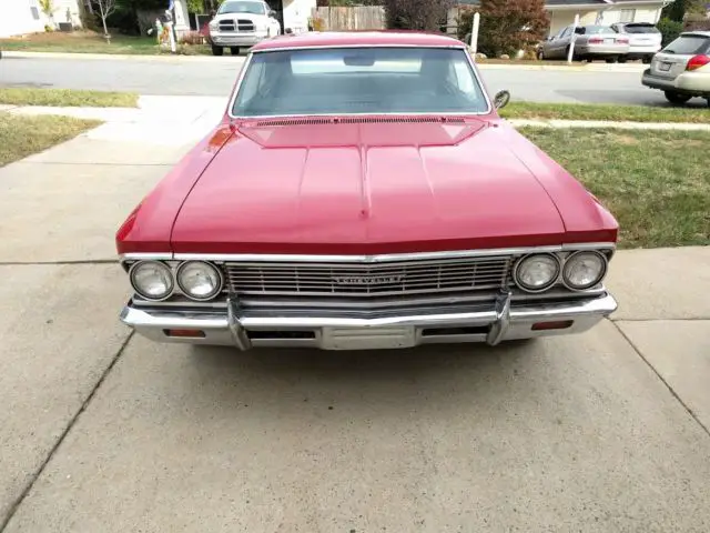 66 chevy regal red 350 hot street rod muscle show car clean restored malibu