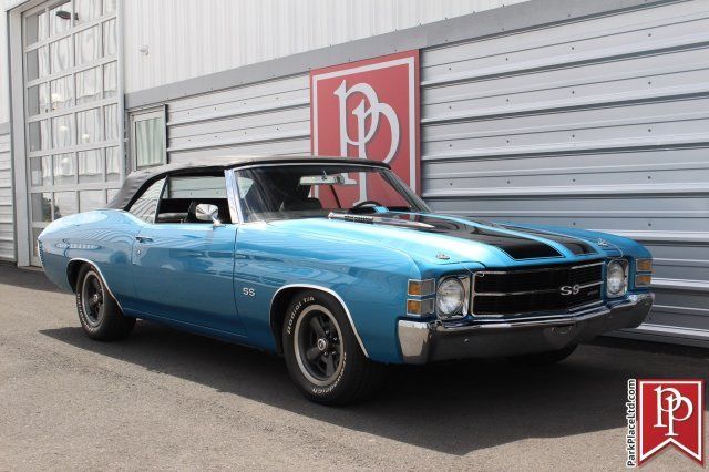1971 chevrolet chevelle ss convertible, mulsanne blue on black, restored