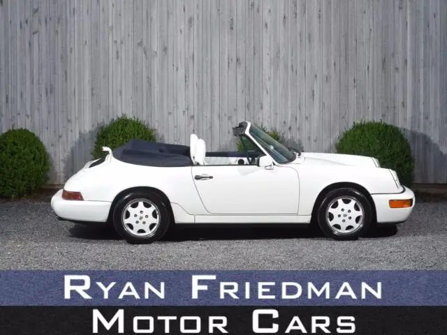 1991 porsche 911 carrera 79880 miles grand prix white convertible h6 3.6l manual