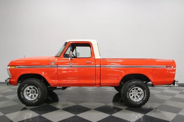 1979 ford f-100 75880 miles orange pickup truck 360 v8 4 speed manual