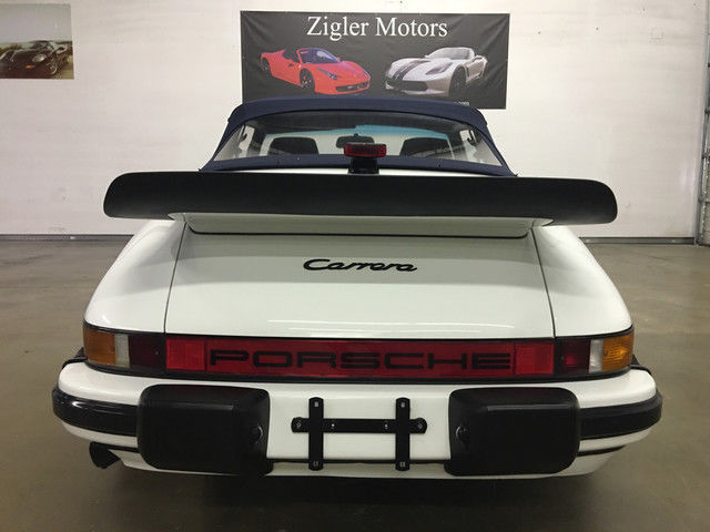 1986 porsche 911 carrea cabriolet white/blue 73k actual miles clean car fax