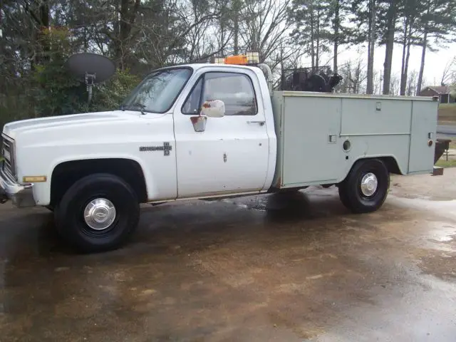 1987 chevrolet c 30 c 10 utility truck no rust diesel swap rat rod it hot rod