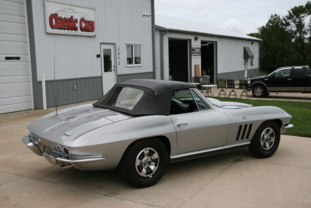1966 corvette roadster silver pearl on black ps pw 300hp 4 speed