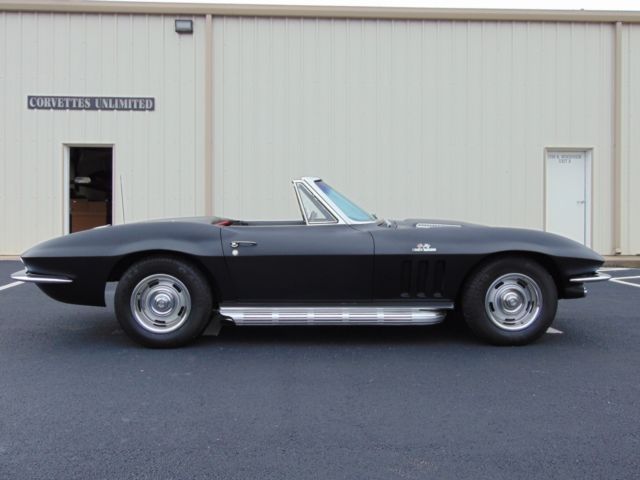 1966 corvette convertible factory 427 450hp car, early production black on black