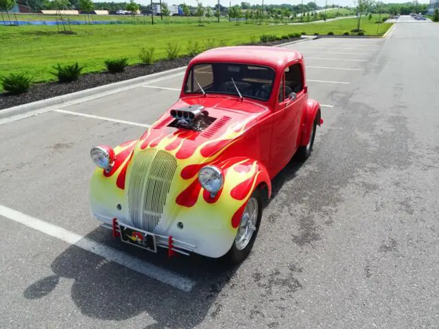 red/yellow flames 1938 fiat topolino blown v6 chevy th350 transmission availabl