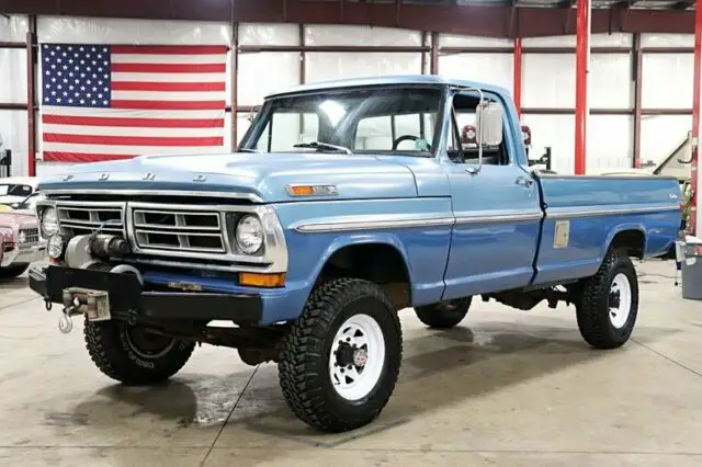 1972 ford f250 57124 miles sky blue pickup truck 390ci v8 manual