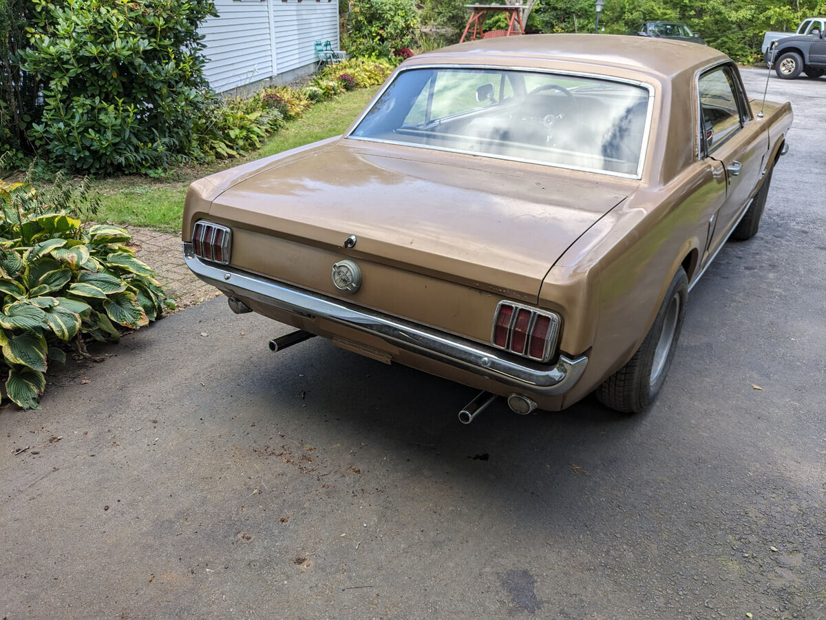 1965 mustang coupe 302 v8 c4 automatic gold solid project car runs & drives
