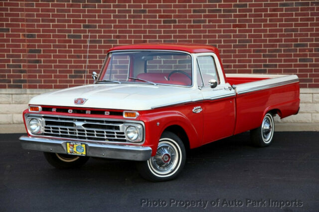 1966 ford f-100 19,175 miles classic pickup truck red white v8 automatic
