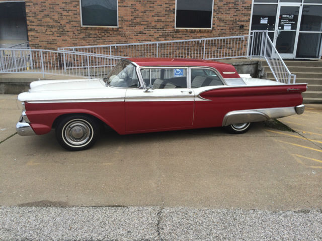 1959 ford galaxie 500-hot rod, street rod, 292 v8, nice, classic, red, clean!