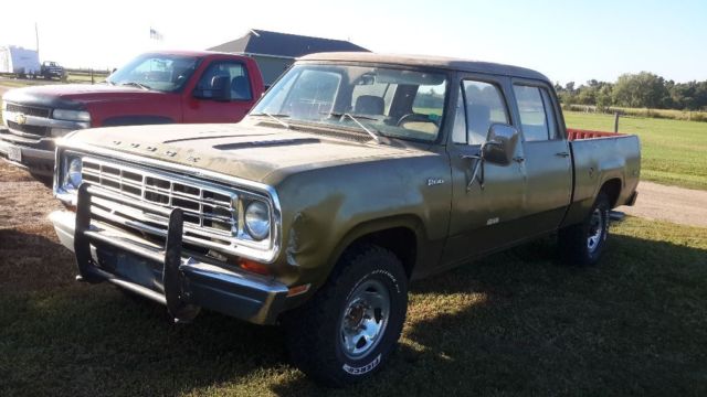 1975 dodge power wagon full crew cab 3/4 ton 4wd 360 runs cummings project nr