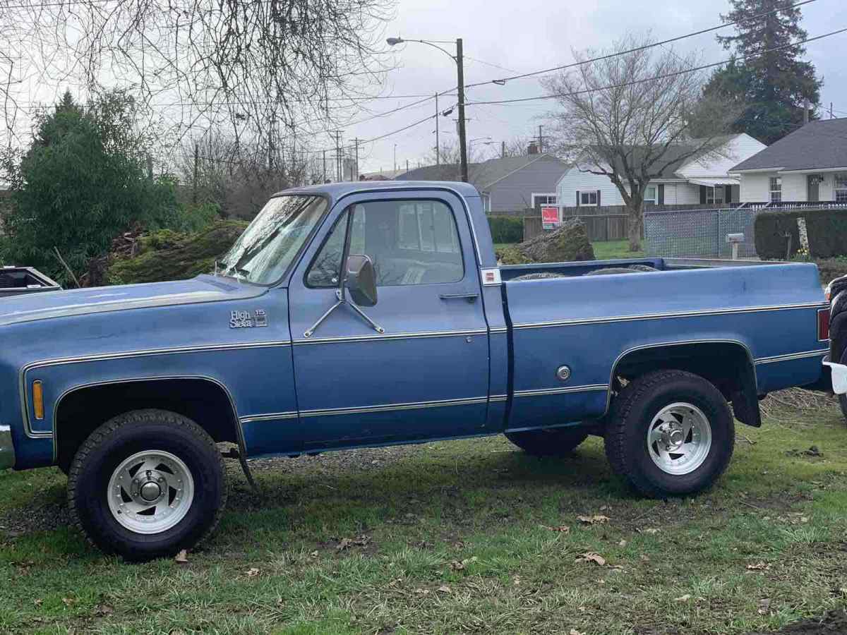1976 gmc high sierra pickup blue 4wd automatic