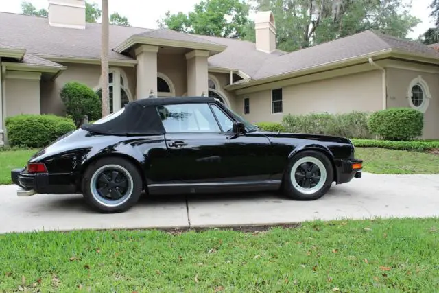 1983 porsche 911sc cabriolet- black top, black leather,black paint -runs great!