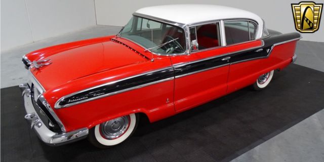 1956 nash ambassador 0 red and white coupe 352 cid v8 3-speed automatic