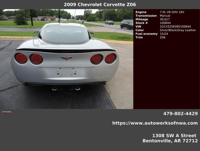used 2009 chevrolet corvette z06 coupe bentonville, ar 72712 for sale in bentonville, arkansas