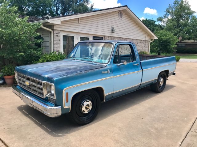 1977 chevrolet bonanza c-10 2wd 350 lowered disc brakes patina shop truck