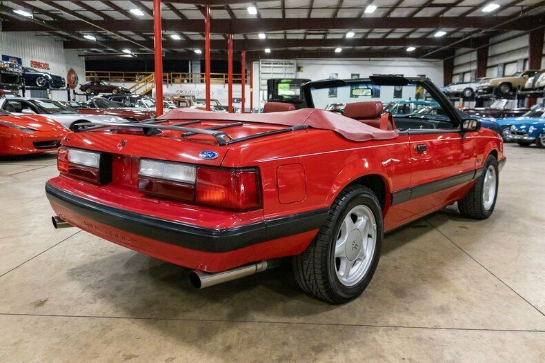 1991 ford mustang lx 5.0 61490 miles bright red convertible 5.0l v8 4-speed auto