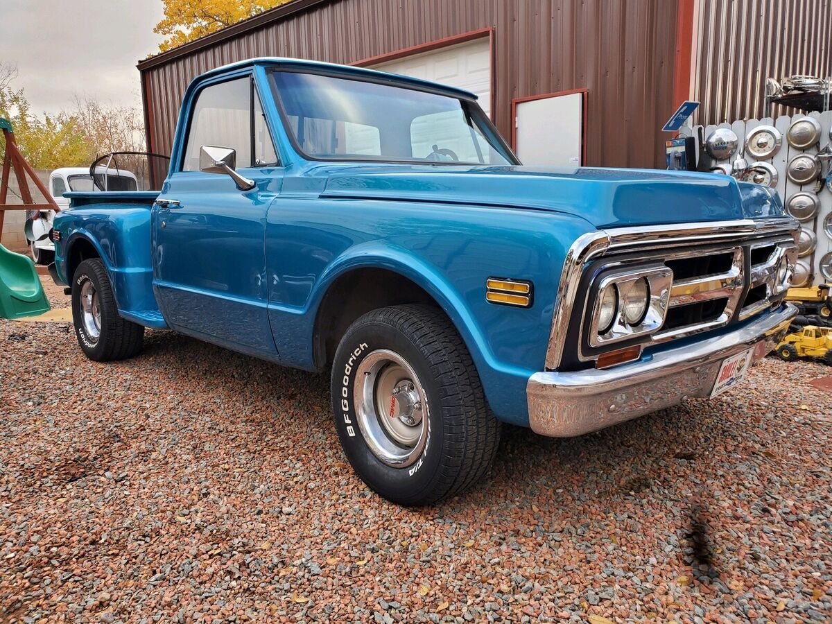 1972 gmc sierra pickup blue rwd automatic shortbed stepside