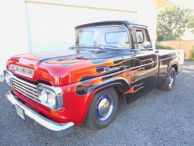1959 ford f100 custom cab style side-short wide bed
