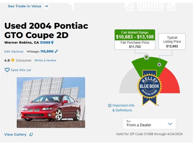2004 pontiac gto in warner robins, georgia