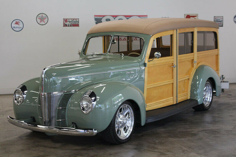 1940 ford deluxe 6555 miles green station wagon