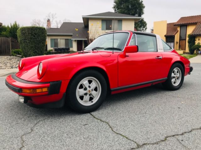 1977 porsche 911 s targa, gaurds red, black interior, no rust or accidents