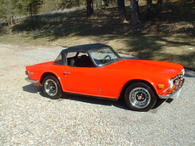 1972 triumph tr6 owned last 30 years! red and black! looks very nice!