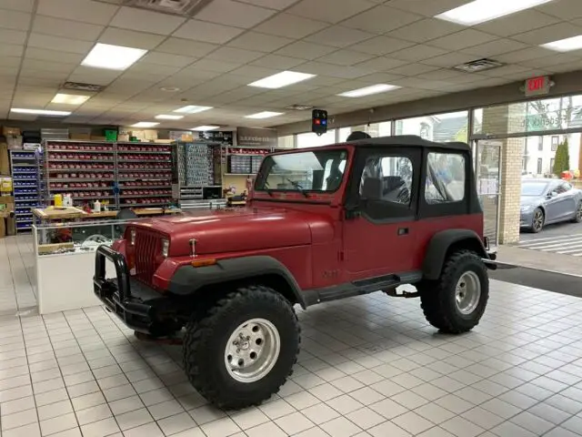1988 jeep wrangler suv red 4wd manual sport