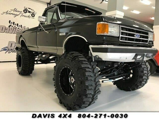 1989 ford f-350 regular cab long bed 4x4 obs classic lifted 88468 miles black tr