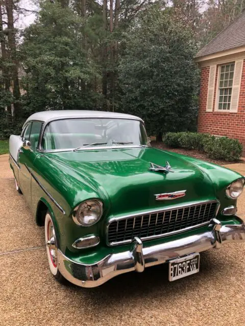 1955 chevrolet bel air hardtop green/white