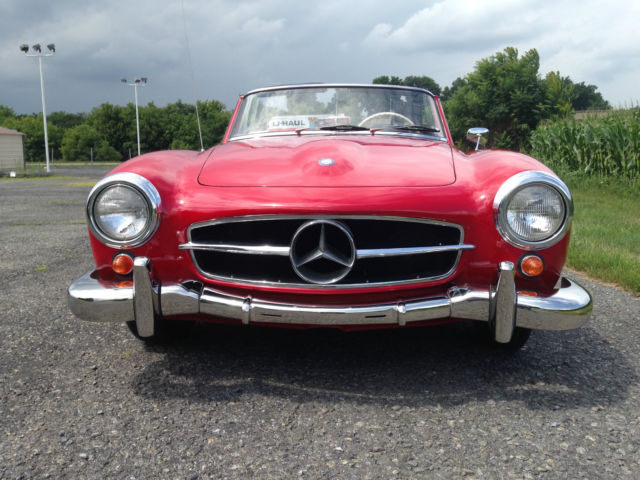 1960 mercedes-benz 190sl red with black leather