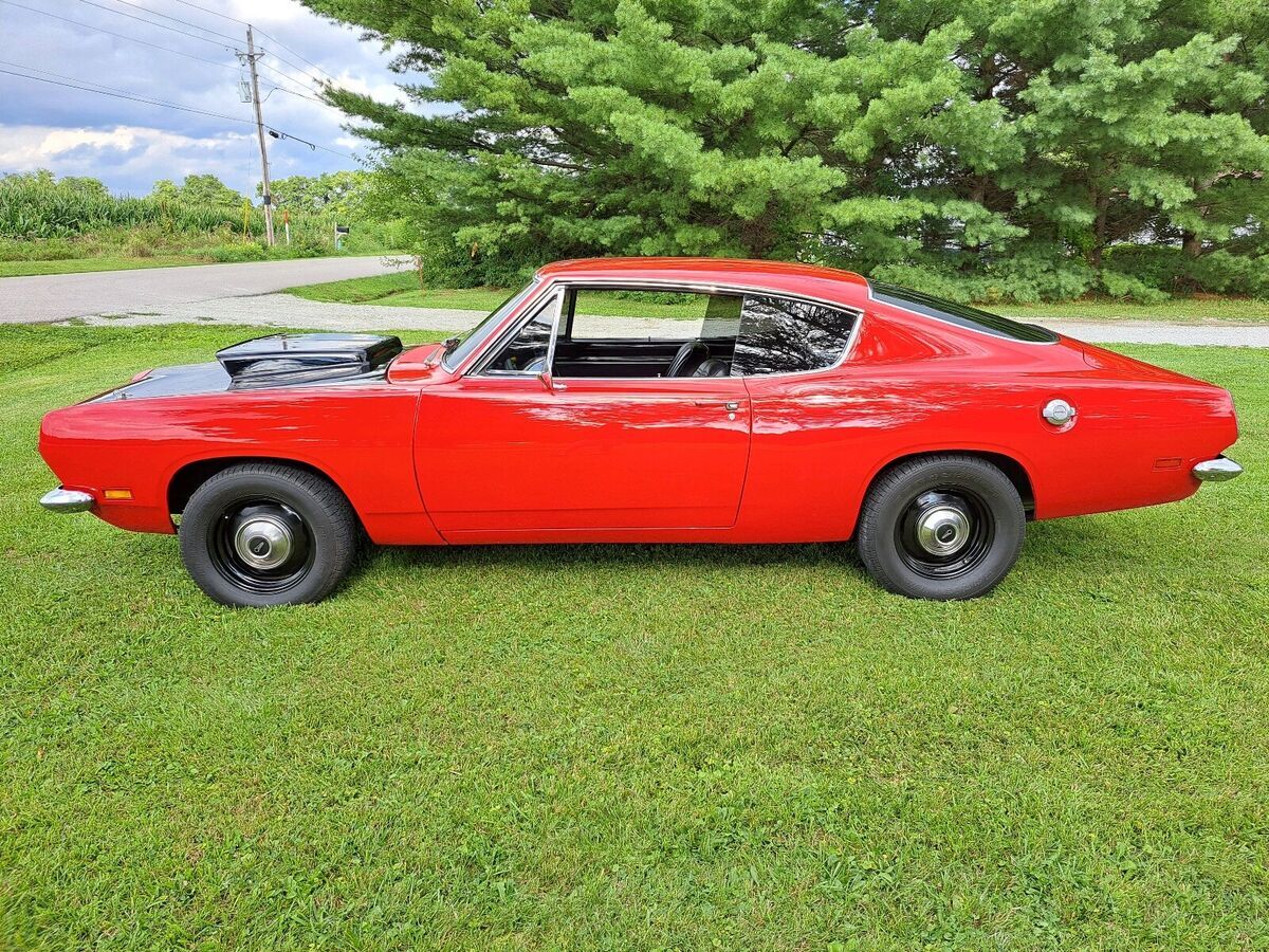 1969 plymouth barracuda coupe red rwd automatic fastback