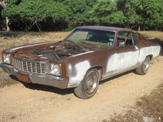 1972 chevrolet monte carlo runs - has rust issues, original - missing some parts