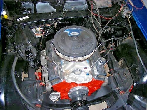 1973 nova 350ci 2dr blue running wip