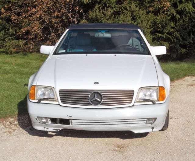 1993 mercedes-benz 500sl 2-door roadster w/2 tops-needs repairs but fun driver!