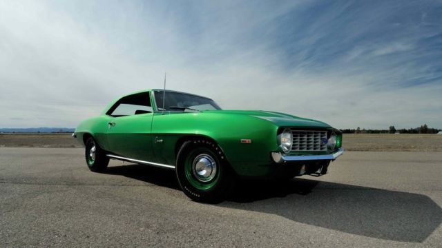 1969 chevrolet camaro x44 a/c v8 high impact color rally green roller project