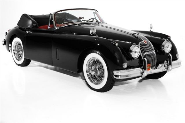 1959 jaguar xk150 black, red leather, stunning! manual convertible