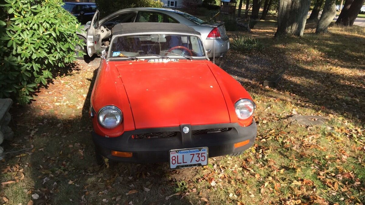 1979 mg b convertible orange rwd manual chrome