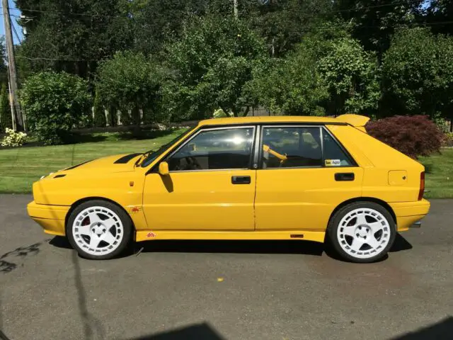1989 lancia delta hf integrale 8v - awesome project - 1552 wheels - yellow - wow