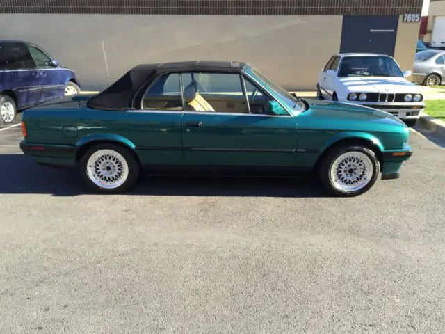 bmw 1992 plastic bumpers e30 325i leather sport seats rims classic green