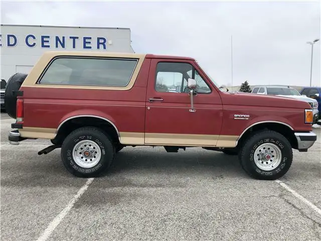 1991 ford bronco eddie bauer 5.8l v8 4x4 red automatic suv no reserve