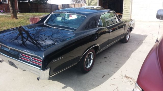 1967 pontiac gto hardtop 400 4 speed manual tripower factory black a/c goat