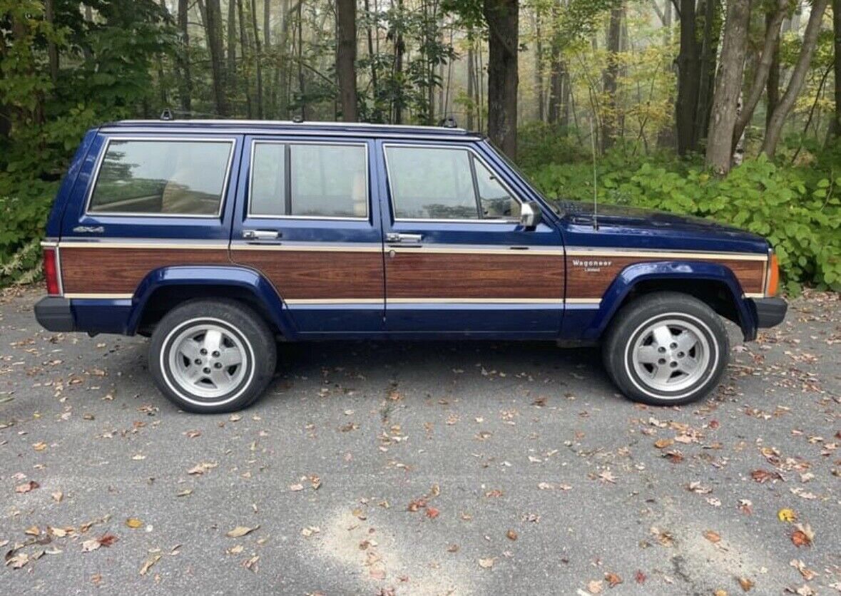 1987 jeep wagoneer blue limited