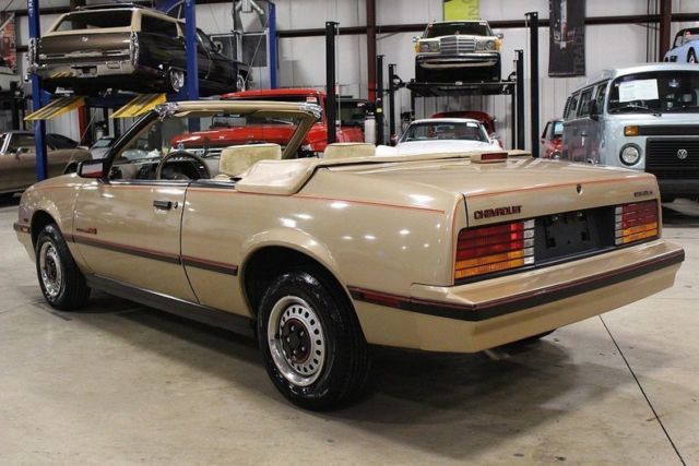1986 chevrolet cavalier 57630 miles gold metallic convertible 2.0l l4 automatic