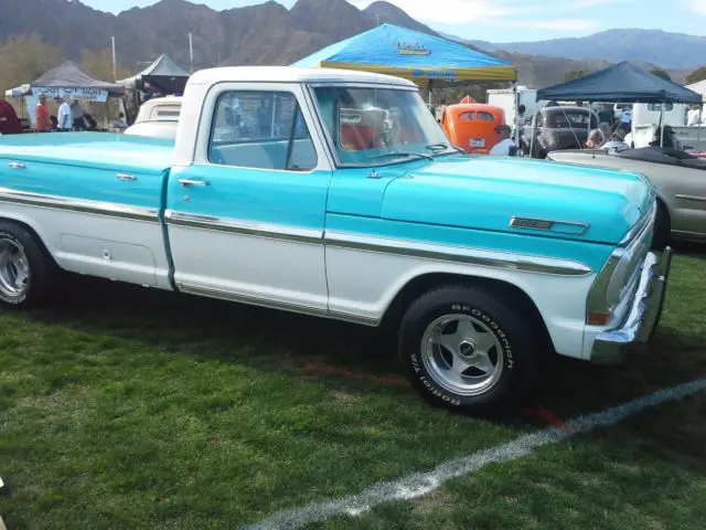 1970 ford ranger long bed,turcoise and white,460 v8 automatic, new interior and