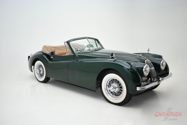 1954 jaguar xk120 drophead coupe 60,436 miles green