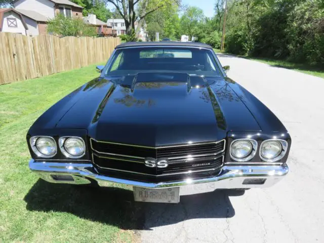 frame/off restored triple black 1970 chevelle supersport 454 4 speed convertible