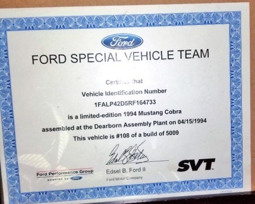1994 ford mustang svt cobra for sale in illinois by owner