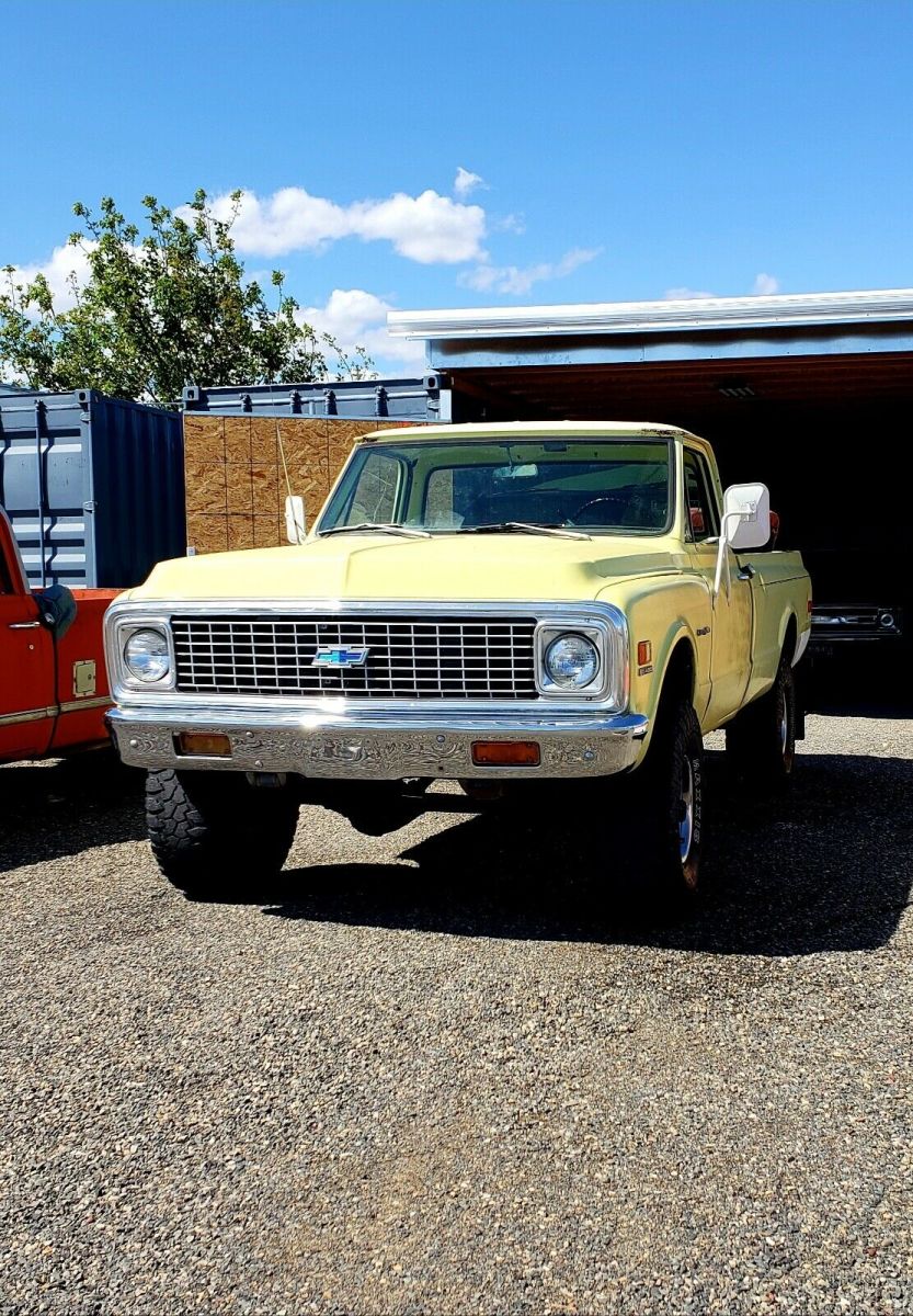 1971 chevrolet k-20 pickup yellow 4wd automatic