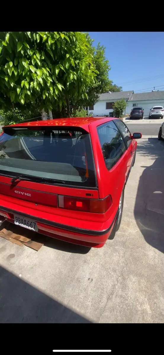 1991 honda civic hatchback red si